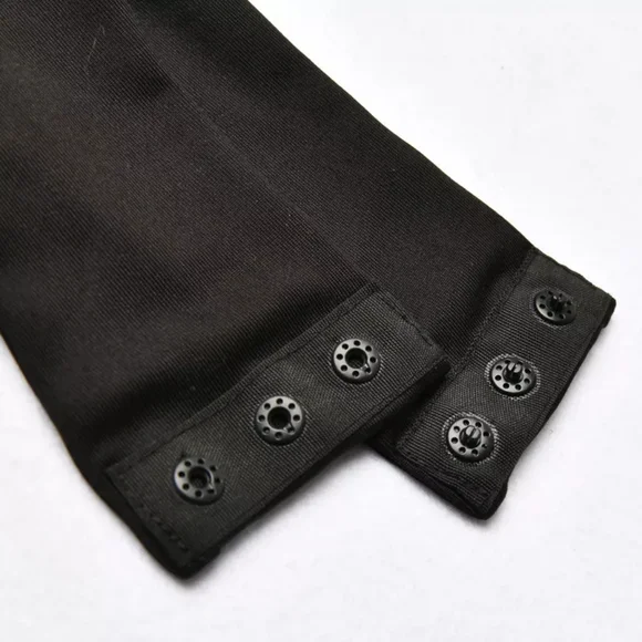 Black Deep V Neck long sleeve Bodysuit - Picture 13 of 14